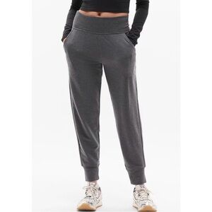 Athleta Coaster Luxe Ribbed High Rise Joggers Womens Gray Sweatpants SZ XS